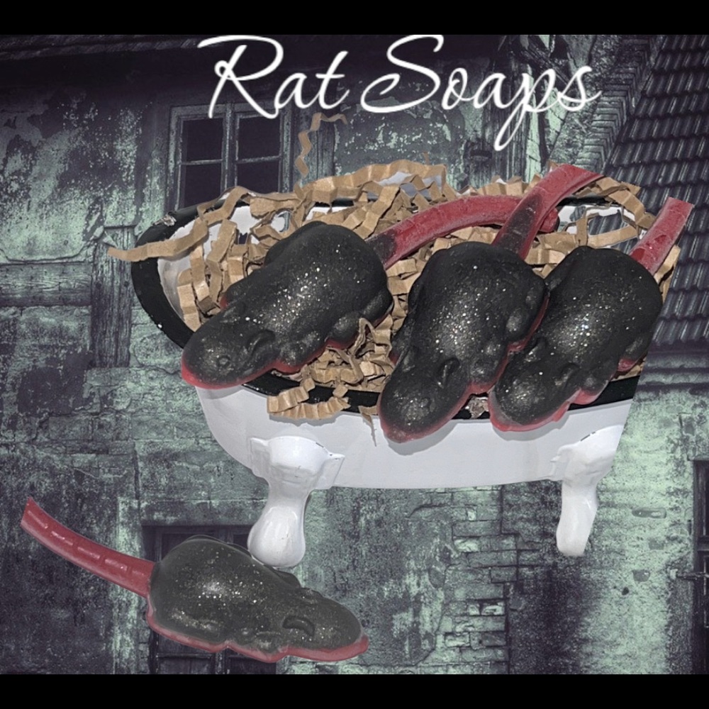 Rat Soap Set of 12, Halloween Party Favors, Mouse, Goth Wedding, Haunted House